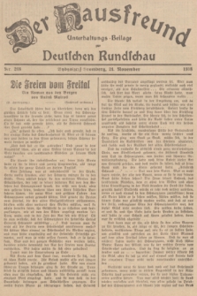 Der Hausfreund : Unterhaltungs-Beilage zur Deutschen Rundschau. 1938, Nr. 268 (24 November)