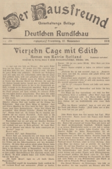 Der Hausfreund : Unterhaltungs-Beilage zur Deutschen Rundschau. 1938, Nr. 271 (27 November)