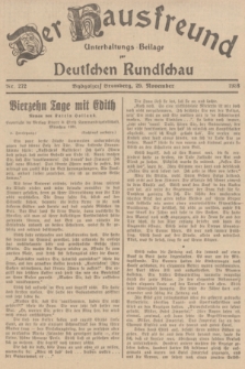 Der Hausfreund : Unterhaltungs-Beilage zur Deutschen Rundschau. 1938, Nr. 272 (29 November)
