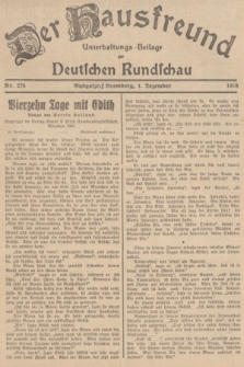 Der Hausfreund : Unterhaltungs-Beilage zur Deutschen Rundschau. 1938, Nr. 274 (1 Dezember)