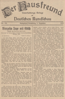 Der Hausfreund : Unterhaltungs-Beilage zur Deutschen Rundschau. 1938, Nr. 275 (2 Dezember)
