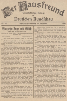 Der Hausfreund : Unterhaltungs-Beilage zur Deutschen Rundschau. 1938, Nr. 283 (13 Dezember)