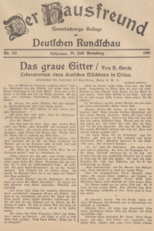 Der Hausfreund : Unterhaltungs-Beilage zur Deutschen Rundschau. 1939, Nr. 170 (28 Juli)