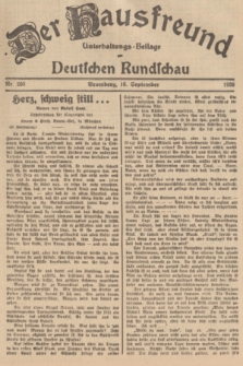Der Hausfreund : Unterhaltungs-Beilage zur Deutschen Rundschau. 1939, Nr. 208 (16 September)