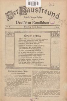 Der Hausfreund : Unterhaltungs-Beilage zur Deutschen Rundschau. 1928, Nr. 1 (1 Januar)