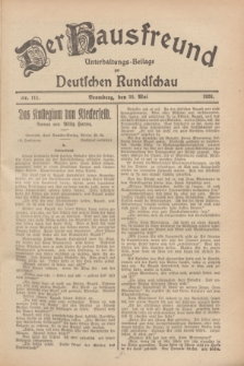 Der Hausfreund : Unterhaltungs-Beilage zur Deutschen Rundschau. 1928, Nr. 111 (30 Mai)
