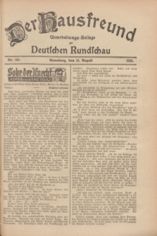 Der Hausfreund : Unterhaltungs-Beilage zur Deutschen Rundschau. 1928, Nr. 169 (10 August)