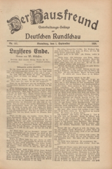 Der Hausfreund : Unterhaltungs-Beilage zur Deutschen Rundschau. 1928, Nr. 187 (1 September)
