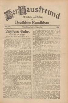 Der Hausfreund : Unterhaltungs-Beilage zur Deutschen Rundschau. 1928, Nr. 190 (5 September)