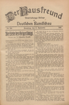 Der Hausfreund : Unterhaltungs-Beilage zur Deutschen Rundschau. 1928, Nr. 200 (16 September)