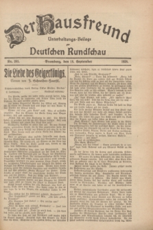 Der Hausfreund : Unterhaltungs-Beilage zur Deutschen Rundschau. 1928, Nr. 201 (18 September)