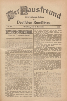 Der Hausfreund : Unterhaltungs-Beilage zur Deutschen Rundschau. 1928, Nr. 202 (19 September)