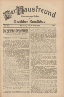 Der Hausfreund : Unterhaltungs-Beilage zur Deutschen Rundschau. 1928, Nr. 203 (20 September)