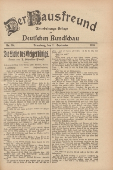 Der Hausfreund : Unterhaltungs-Beilage zur Deutschen Rundschau. 1928, Nr. 204 (21 September)