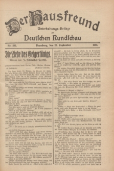 Der Hausfreund : Unterhaltungs-Beilage zur Deutschen Rundschau. 1928, Nr. 205 (22 September)