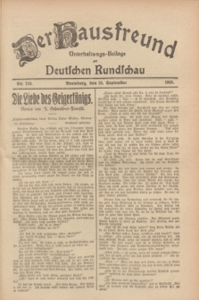 Der Hausfreund : Unterhaltungs-Beilage zur Deutschen Rundschau. 1928, Nr. 210 (28 September)