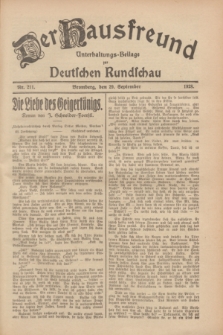 Der Hausfreund : Unterhaltungs-Beilage zur Deutschen Rundschau. 1928, Nr. 211 (29 September)
