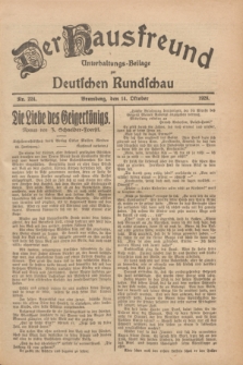 Der Hausfreund : Unterhaltungs-Beilage zur Deutschen Rundschau. 1928, Nr. 224 (14 October)