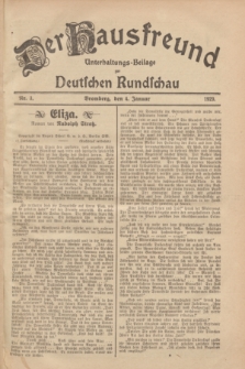 Der Hausfreund : Unterhaltungs-Beilage zur Deutschen Rundschau. 1929, Nr. 3 (4 Januar)