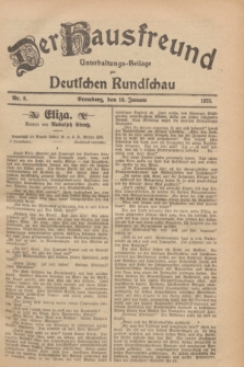 Der Hausfreund : Unterhaltungs-Beilage zur Deutschen Rundschau. 1929, Nr. 8 (10 Januar)