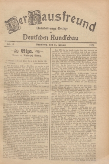 Der Hausfreund : Unterhaltungs-Beilage zur Deutschen Rundschau. 1929, Nr. 10 (12 Januar)