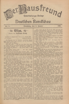 Der Hausfreund : Unterhaltungs-Beilage zur Deutschen Rundschau. 1929, Nr. 11 (13 Januar)