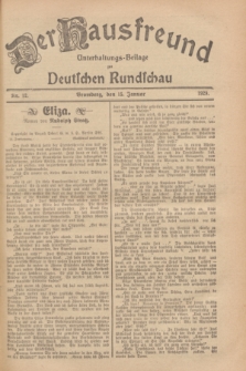 Der Hausfreund : Unterhaltungs-Beilage zur Deutschen Rundschau. 1929, Nr. 12 (15 Januar)