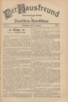 Der Hausfreund : Unterhaltungs-Beilage zur Deutschen Rundschau. 1929, Nr. 15 (18 Januar)