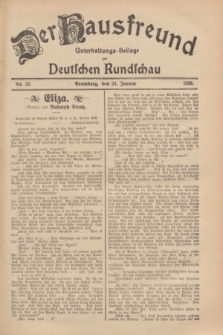 Der Hausfreund : Unterhaltungs-Beilage zur Deutschen Rundschau. 1929, Nr. 20 (24 Januar)