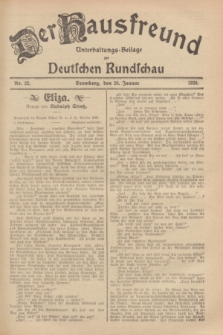 Der Hausfreund : Unterhaltungs-Beilage zur Deutschen Rundschau. 1929, Nr. 22 (26 Januar)