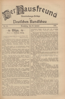 Der Hausfreund : Unterhaltungs-Beilage zur Deutschen Rundschau. 1929, Nr. 24 (29 Januar)