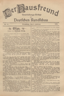 Der Hausfreund : Unterhaltungs-Beilage zur Deutschen Rundschau. 1929, Nr. 33 (9 Februar)