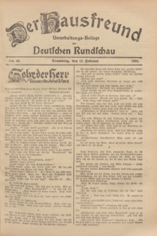 Der Hausfreund : Unterhaltungs-Beilage zur Deutschen Rundschau. 1929, Nr. 40 (17 Februar)