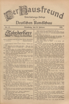 Der Hausfreund : Unterhaltungs-Beilage zur Deutschen Rundschau. 1929, Nr. 42 (20 Februar)