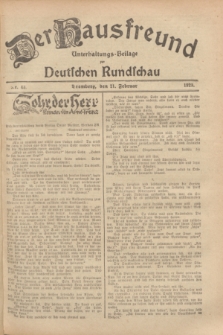 Der Hausfreund : Unterhaltungs-Beilage zur Deutschen Rundschau. 1929, Nr. 43 (21 Februar)