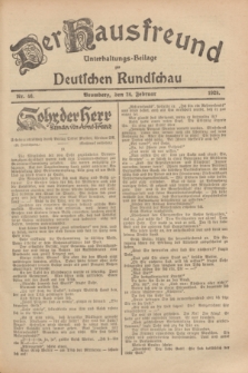 Der Hausfreund : Unterhaltungs-Beilage zur Deutschen Rundschau. 1929, Nr. 46 (24 Februar)