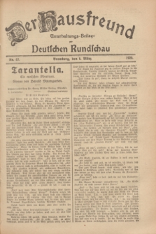 Der Hausfreund : Unterhaltungs-Beilage zur Deutschen Rundschau. 1929, Nr. 57 (9 März)
