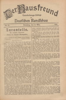 Der Hausfreund : Unterhaltungs-Beilage zur Deutschen Rundschau. 1929, Nr. 59 (12 März)