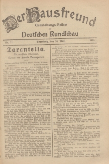 Der Hausfreund : Unterhaltungs-Beilage zur Deutschen Rundschau. 1929, Nr. 71 (26 März)