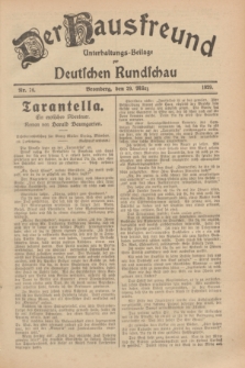 Der Hausfreund : Unterhaltungs-Beilage zur Deutschen Rundschau. 1929, Nr. 74 (29 März)