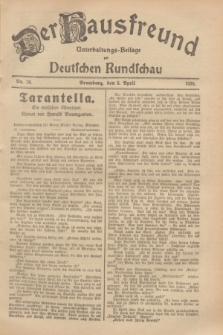Der Hausfreund : Unterhaltungs-Beilage zur Deutschen Rundschau. 1929, Nr. 78 (5 April)