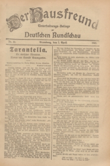 Der Hausfreund : Unterhaltungs-Beilage zur Deutschen Rundschau. 1929, Nr. 80 (7 April)