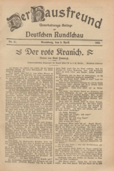 Der Hausfreund : Unterhaltungs-Beilage zur Deutschen Rundschau. 1929, Nr. 81 (9 April)