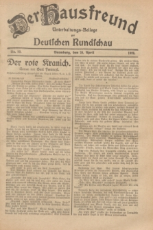 Der Hausfreund : Unterhaltungs-Beilage zur Deutschen Rundschau. 1929, Nr. 90 (20 April)