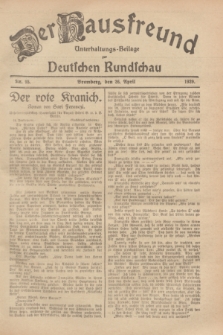 Der Hausfreund : Unterhaltungs-Beilage zur Deutschen Rundschau. 1929, Nr. 95 (26 April)