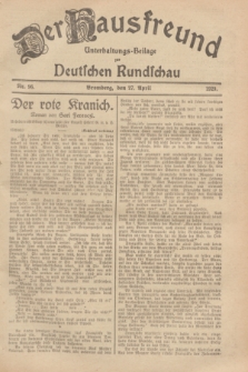 Der Hausfreund : Unterhaltungs-Beilage zur Deutschen Rundschau. 1929, Nr. 96 (27 April)