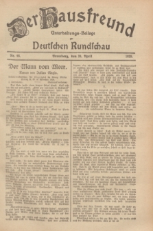 Der Hausfreund : Unterhaltungs-Beilage zur Deutschen Rundschau. 1929, Nr. 98 (30 April)