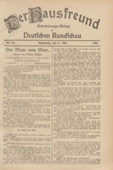 Der Hausfreund : Unterhaltungs-Beilage zur Deutschen Rundschau. 1929, Nr. 114 (22 Mai)