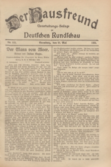 Der Hausfreund : Unterhaltungs-Beilage zur Deutschen Rundschau. 1929, Nr. 115 (23 Mai)