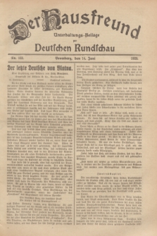 Der Hausfreund : Unterhaltungs-Beilage zur Deutschen Rundschau. 1929, Nr. 133 (14 Juni)
